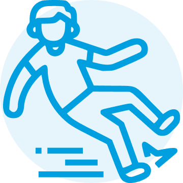 ตกจากที่สูงหรือลื่นล้ม